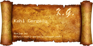 Kehl Gergely névjegykártya